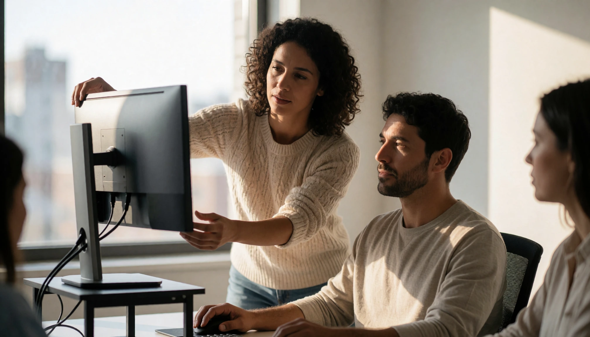 Écran trop bas au bureau : corriger la position de la tête et de la nuque