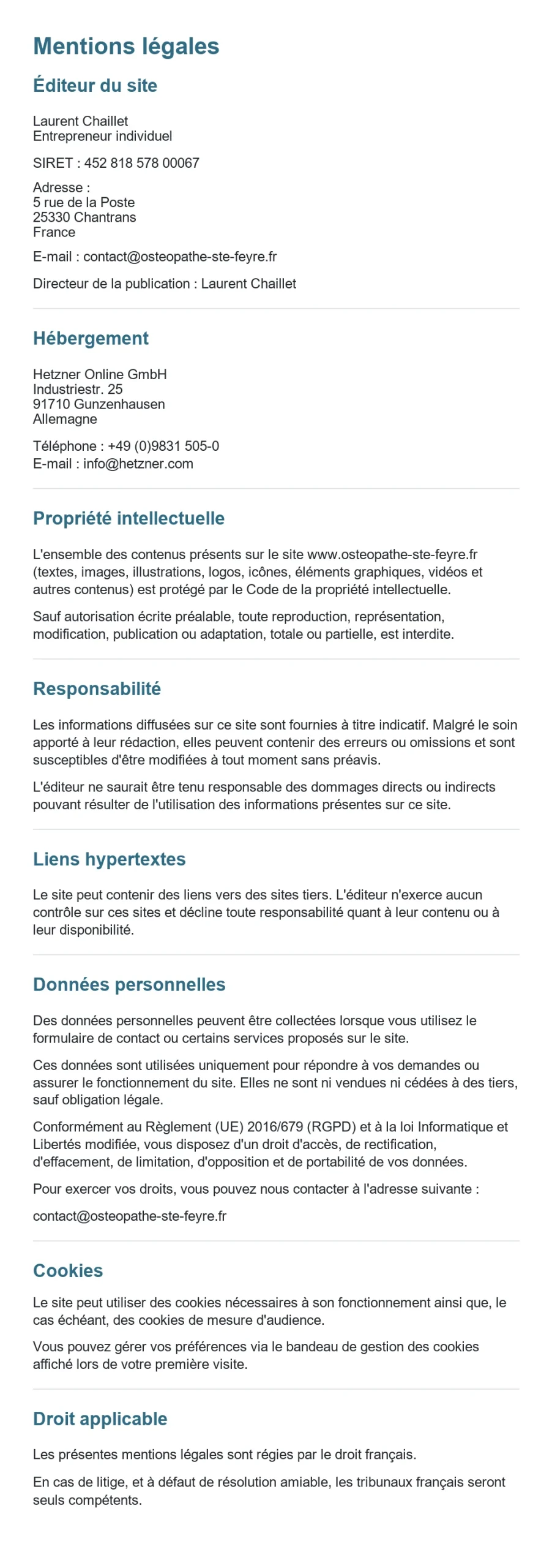 Mentions legales